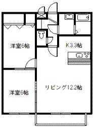 シティコート ルピナス(2LDK/3階)の間取り写真