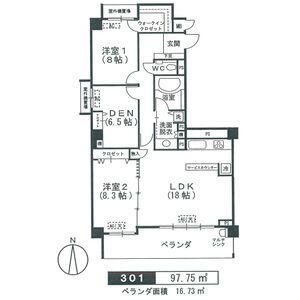 ヴィッラ松月(3LDK/3階)の間取り写真
