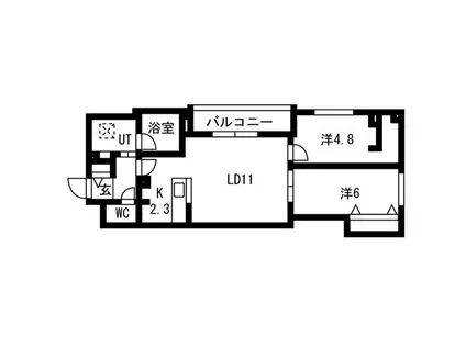 LUCE SOLARE発寒(2LDK/2階)の間取り写真