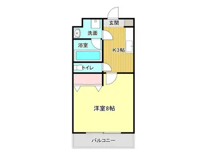 ソフィー(1K/1階)の間取り写真