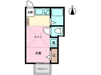 ラ・フェスタ保谷(ワンルーム/2階)の間取り写真