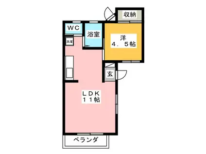 アーバープレイス(1LDK/2階)の間取り写真