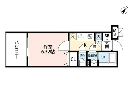 サヴォイラ・ピエルサフィール(1K/13階)の間取り写真