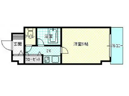 コスモハイツシバタII(1K/3階)の間取り写真