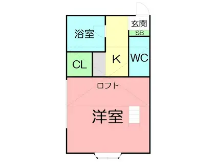 カールヘルム(1K/1階)の間取り写真