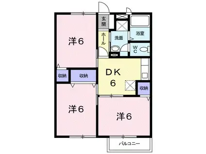 ウエストコート船江山(3DK/2階)の間取り写真