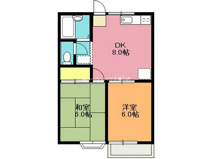 サンシティITO C棟(2DK/1階)の間取り写真