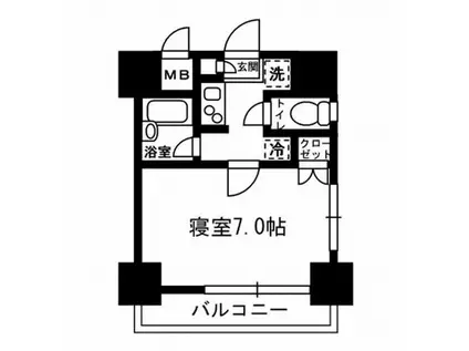 レジディア月島Ⅲ(1K/2階)の間取り写真