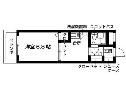 プリオール砧(ワンルーム/1階)の間取り写真