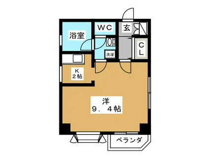 クリスタル門仲(1K/3階)の間取り写真