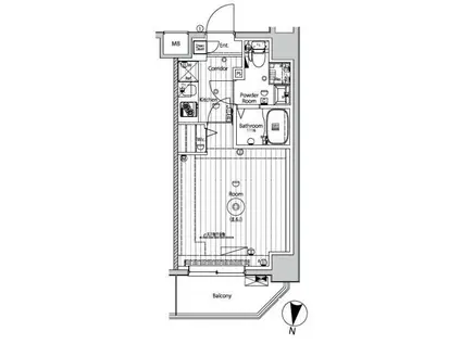 メイクスアート五反野(1K/6階)の間取り写真