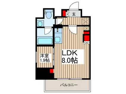 クレストコート上野(1LDK/10階)の間取り写真