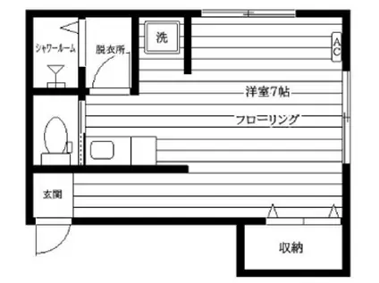 コーポアイランド(ワンルーム/2階)の間取り写真