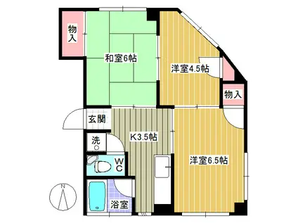 中谷ビル(3K/2階)の間取り写真