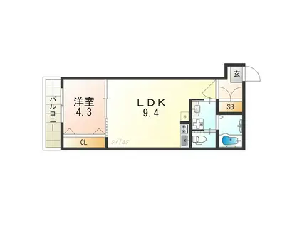 H-MAISON歌島橋II(1LDK/2階)の間取り写真