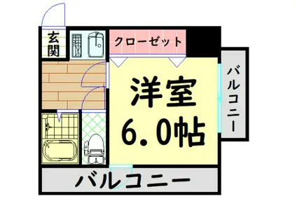 ルミナス難波(1K/4階)の間取り写真
