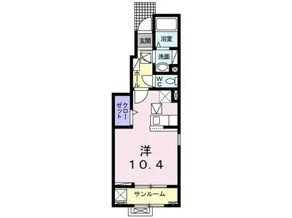 リーブル(ワンルーム/1階)の間取り写真