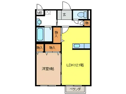 SURPLUS LUCE SMILE(1LDK/2階)の間取り写真