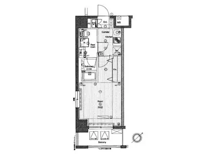 プレミアムキューブ三田(1K/10階)の間取り写真
