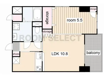 アーバン伏見(1LDK/5階)の間取り写真