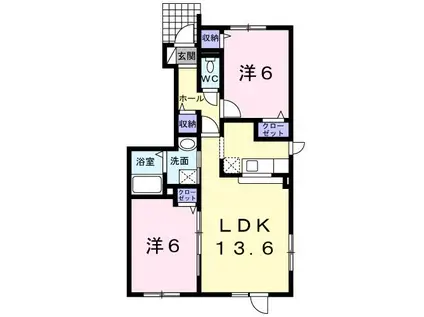 JR函館本線 旭川駅 バス乗車時間:19分 最寄りバス停で下車 徒歩3分 2階建 築15年(2LDK/1階)の間取り写真