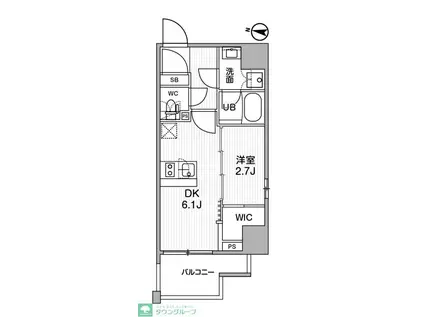 SYFORME木場II(1DK/9階)の間取り写真