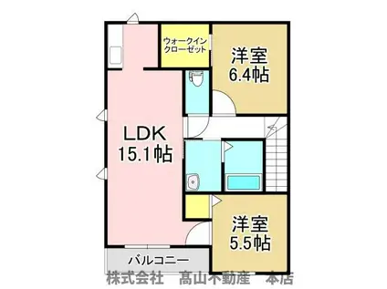 三洋タウン岡垣(2LDK/1階)の間取り写真