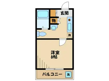 スターダスト相模(1K/4階)の間取り写真