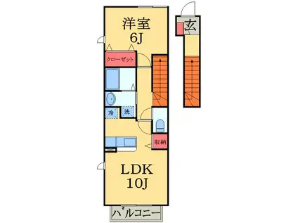 レモンハウス(1LDK/2階)の間取り写真