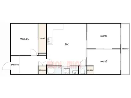 ビアンコディモーラ(3DK/1階)の間取り写真