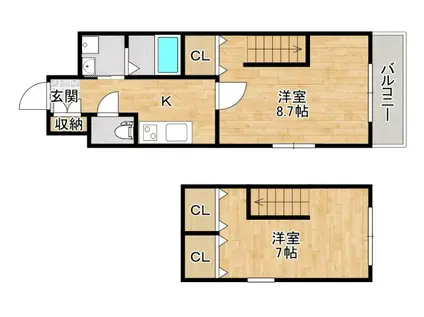 プレセンテ(1SK/1階)の間取り写真
