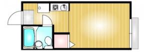メゾンアルスC(ワンルーム/1階)の間取り写真