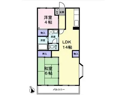 TOWAヒルズ(2LDK/2階)の間取り写真