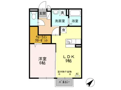 バーディーコート A棟(1LDK/2階)の間取り写真