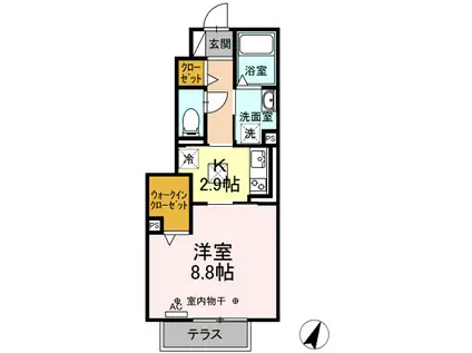 アルカンシエル(1K/1階)の間取り写真