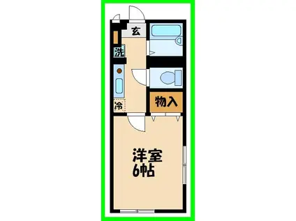 ヴィクトリー大蔵(1K/2階)の間取り写真