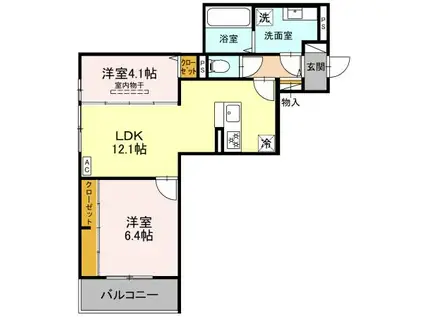 メゾン ド ソルテ(2LDK/2階)の間取り写真