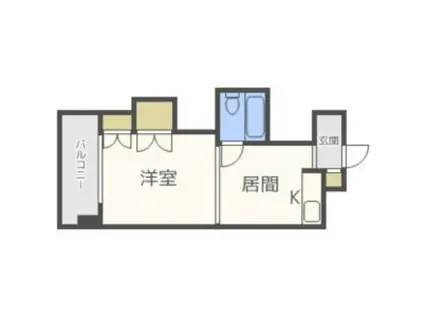 エルムハイデンス(1DK/5階)の間取り写真