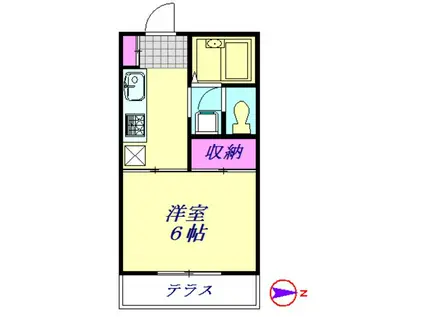 サンハイツ(1K/1階)の間取り写真