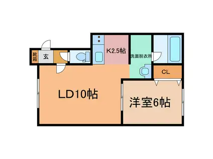 CALMARE(1LDK/1階)の間取り写真