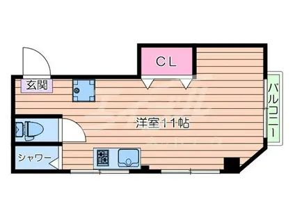 第5双葉苑(ワンルーム/3階)の間取り写真