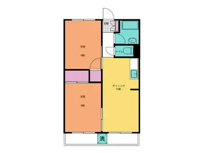 大雄山マンション(2DK/2階)の間取り写真