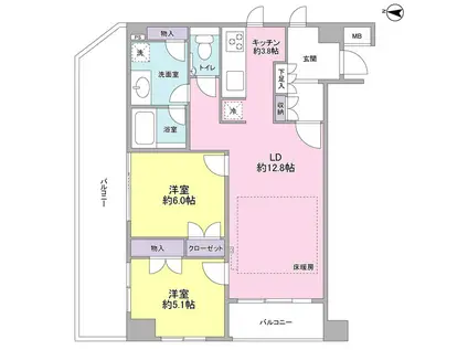 THECENTURYMIYAZAKIDAI(2LDK/2階)の間取り写真