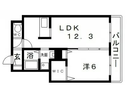 ヴィラ大領(1LDK/1階)の間取り写真
