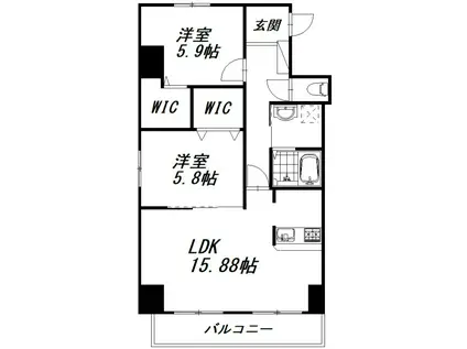 MSドリームX(2LDK/5階)の間取り写真