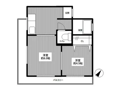 田口マンション(2DK/4階)の間取り写真
