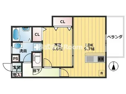 メイプルコート 旭化成ヘーベルメゾンHEBEL HAUS(1LDK/1階)の間取り写真