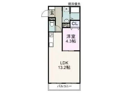 クロワゾン(1LDK/3階)の間取り写真