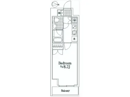ラグジュアリーアパートメント赤羽西02(1K/2階)の間取り写真
