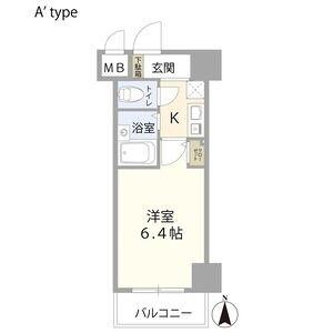 ワコーレ新神戸ステージ(1K/7階)の間取り写真